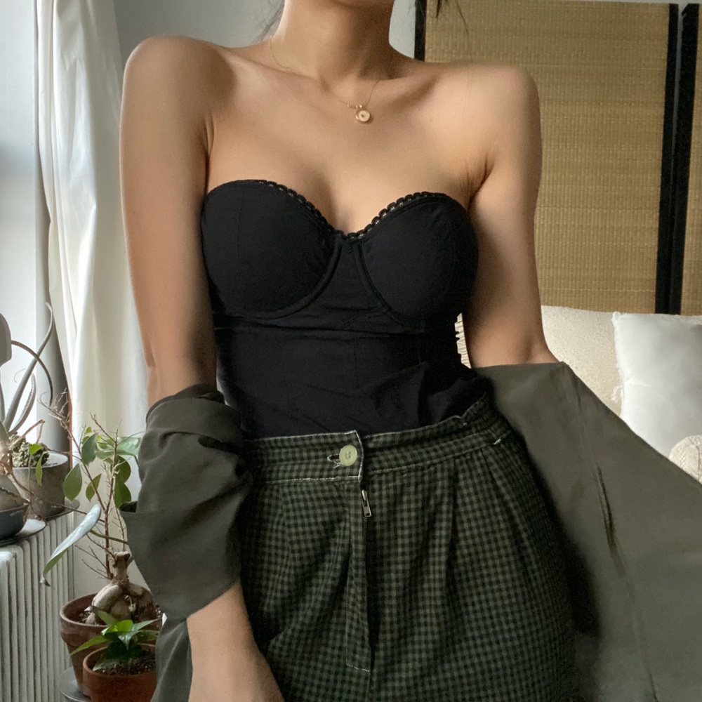 ❌SOLD❌ Vintage Calvin Klein Black Bustier 34C - Picture 3 of 5